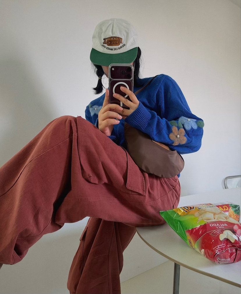 PAIRING韓國代購女士新款人氣真品推薦熱賣開衫花紋格紋開衫PAIRING開衫