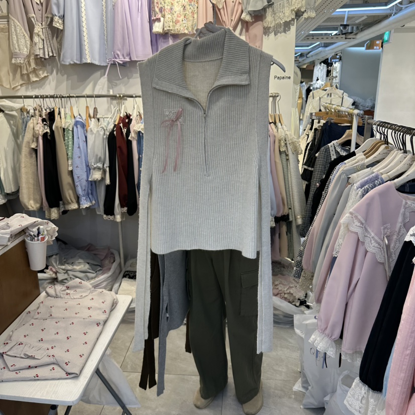 PAPA韓國直郵女裝新款時尚人氣真品休閑推薦熱賣吊帶背心Papaine/HALMADE吊帶/背心圖色1