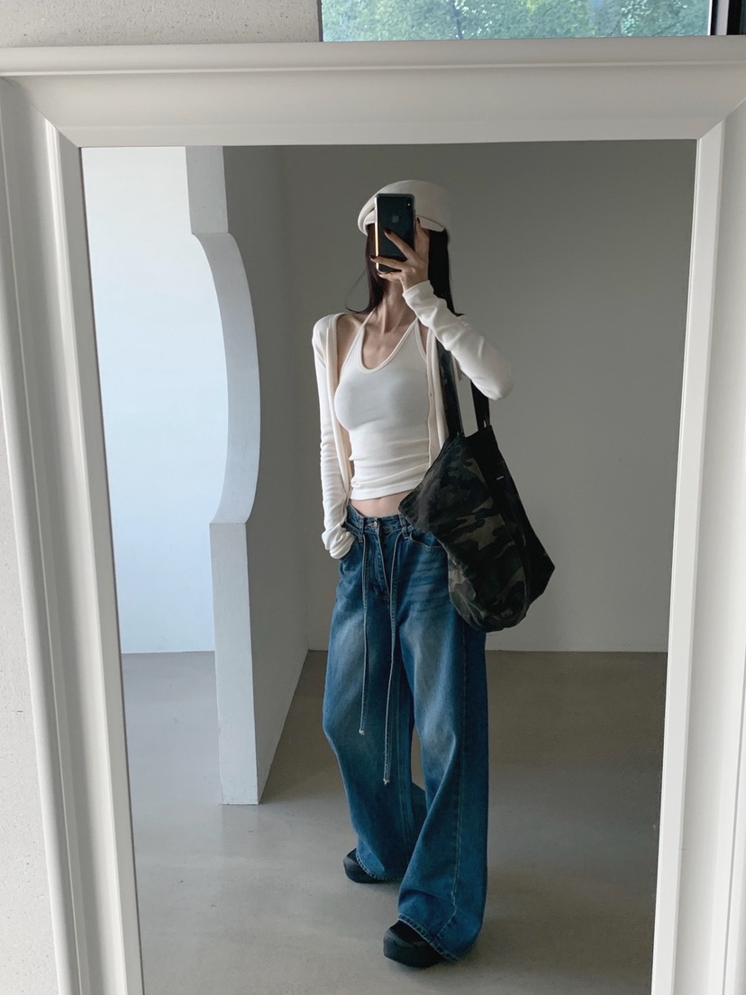 VERANDA韓國代購女裝新款熱賣推薦時尚真品套裝露背開衫無袖VERANDA套裝