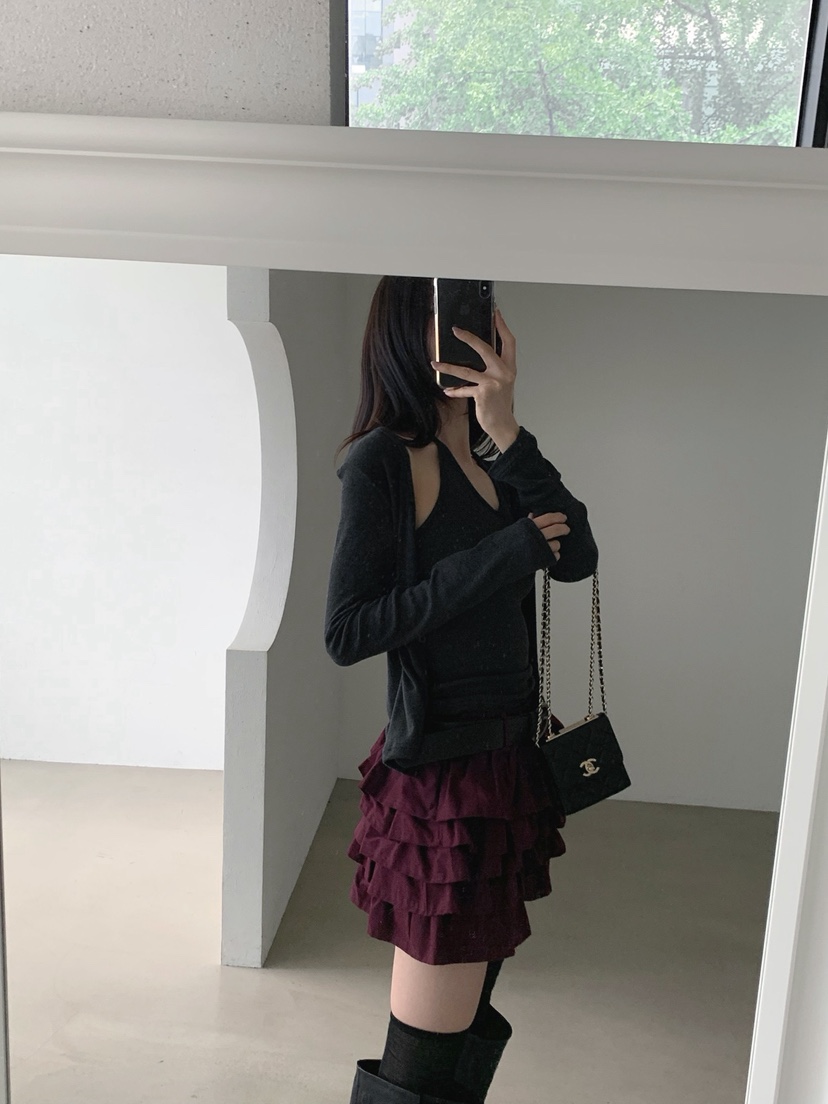 VERANDA韓國代購女裝新款熱賣推薦時尚真品套裝露背開衫無袖VERANDA套裝