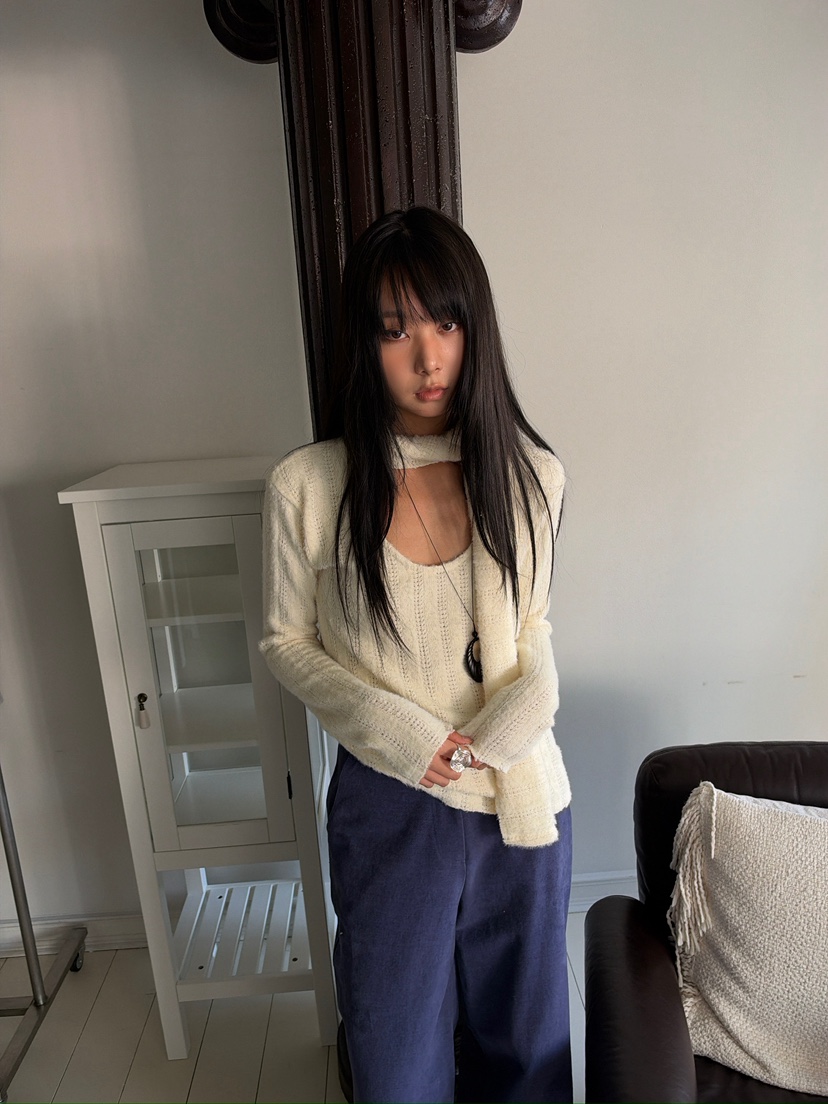 AWESOME SAUCE東大門代購女裝新品真品人氣針織衫含圍巾AWESOME SAUCE針織衫