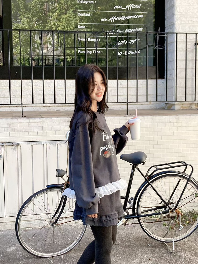 BE&amp;BE東大門直郵女裝新款熱賣人氣休閑真品衛衣圍巾BE&be衛衣