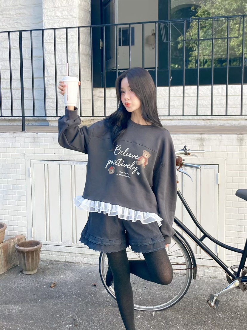 BE&amp;BE東大門直郵女裝新款熱賣人氣休閑真品衛衣圍巾BE&be衛衣