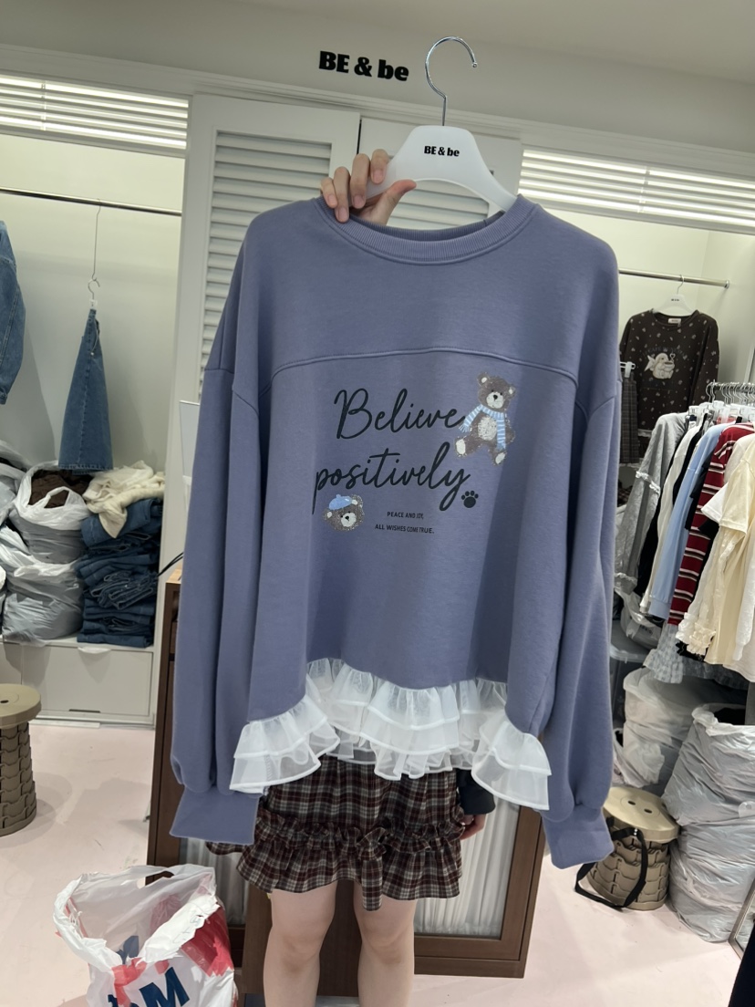 BE&amp;BE東大門直郵女裝新款熱賣人氣休閑真品衛衣圍巾BE&be衛衣圖色1