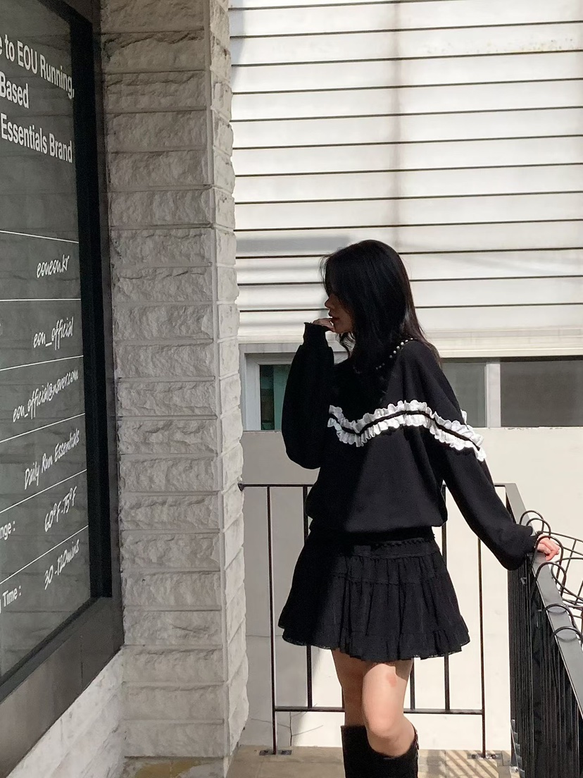 BE&amp;BE韓國代購女士新款時尚休閑熱賣衛衣天鵝絨珍珠BE&be衛衣