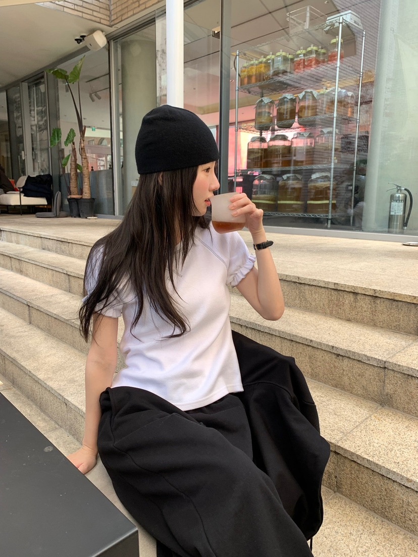 BLACK PIG/BERTO韓國直郵女士新品時尚T恤安哥拉泡泡袖BLACK PIG/BERTOT恤