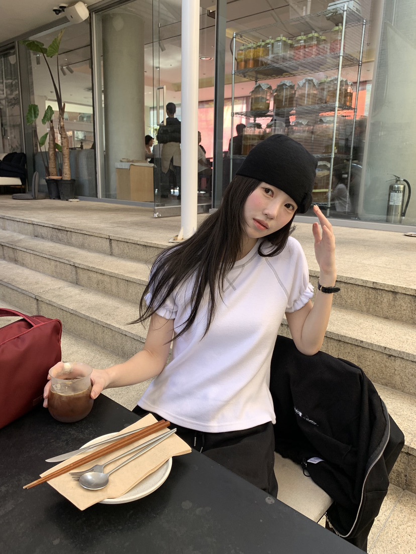 BLACK PIG/BERTO韓國直郵女士新品時尚T恤安哥拉泡泡袖BLACK PIG/BERTOT恤