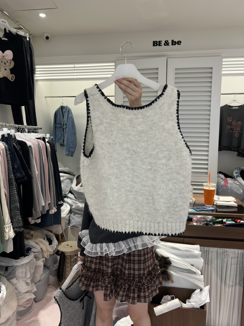 BE&amp;BE東大門直郵女士新品熱賣真品時尚休閑馬甲緞帶BE&be馬甲