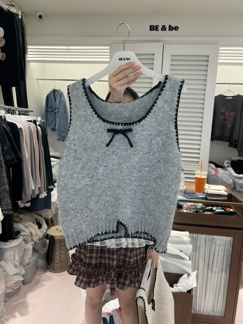 BE&amp;BE東大門直郵女士新品熱賣真品時尚休閑馬甲緞帶BE&be馬甲圖色1