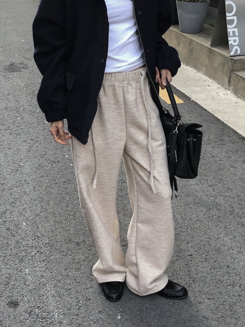 ONDO-P韓國直郵女裝新品推薦時尚人氣休閑褲含腰繩加絨腰帶ONDO-P休閑褲