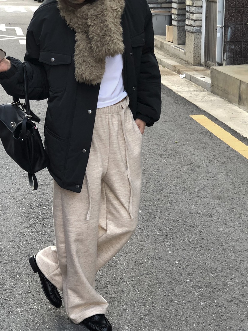 ONDO-P韓國直郵女裝新品推薦時尚人氣休閑褲含腰繩加絨腰帶ONDO-P休閑褲
