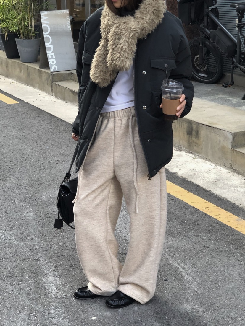 ONDO-P韓國直郵女裝新品推薦時尚人氣休閑褲含腰繩加絨腰帶ONDO-P休閑褲