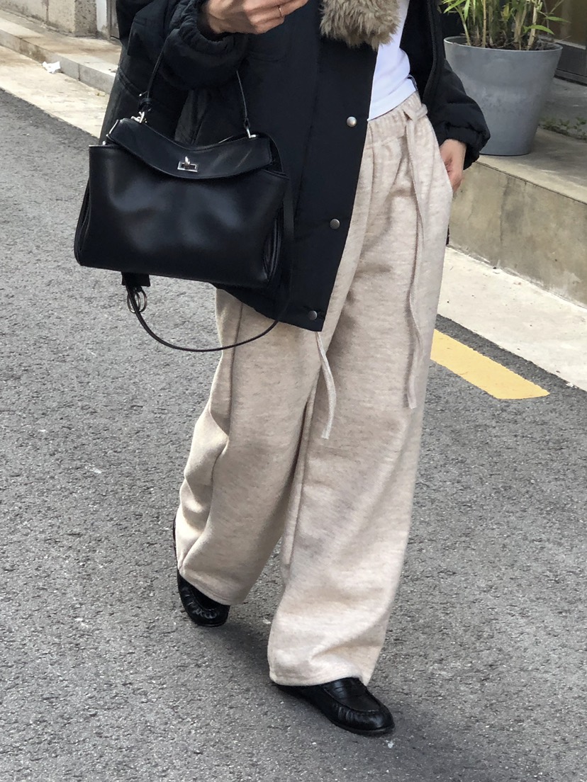ONDO-P韓國直郵女裝新品推薦時尚人氣休閑褲含腰繩加絨腰帶ONDO-P休閑褲