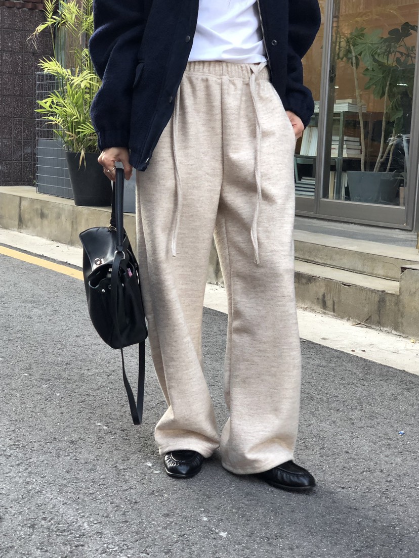 ONDO-P韓國直郵女裝新品推薦時尚人氣休閑褲含腰繩加絨腰帶ONDO-P休閑褲