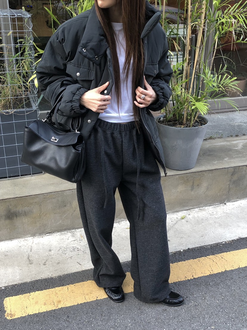 ONDO-P韓國直郵女裝新品推薦時尚人氣休閑褲含腰繩加絨腰帶ONDO-P休閑褲