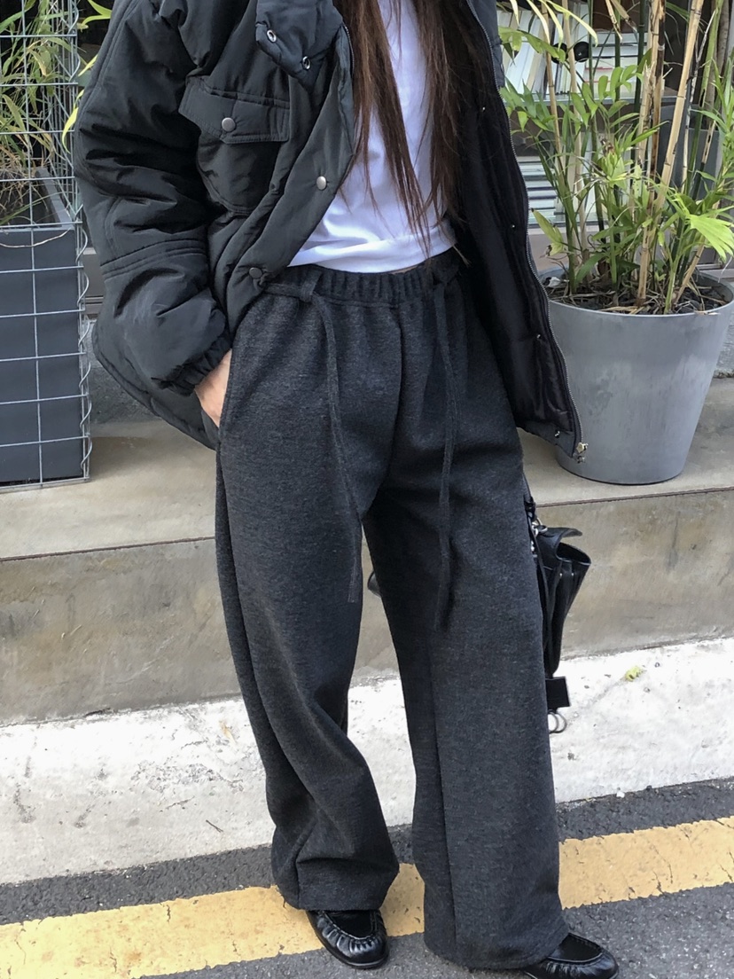ONDO-P韓國直郵女裝新品推薦時尚人氣休閑褲含腰繩加絨腰帶ONDO-P休閑褲