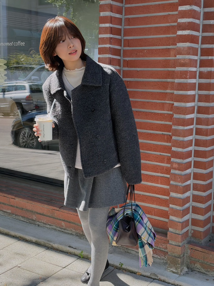 ERUME東大門代購女裝新品真品時尚推薦熱賣短款大衣手工制品ERUME短款大衣