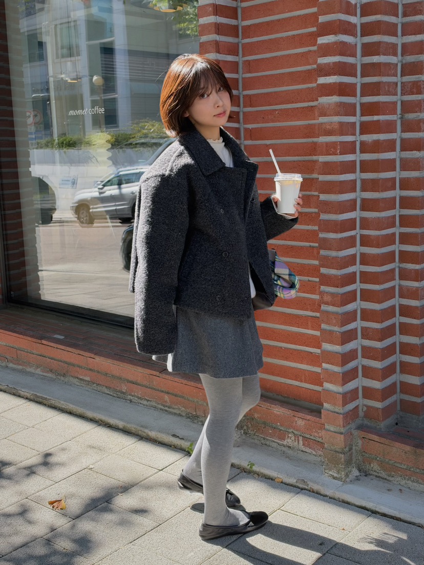 ERUME東大門代購女裝新品真品時尚推薦熱賣短款大衣手工制品ERUME短款大衣