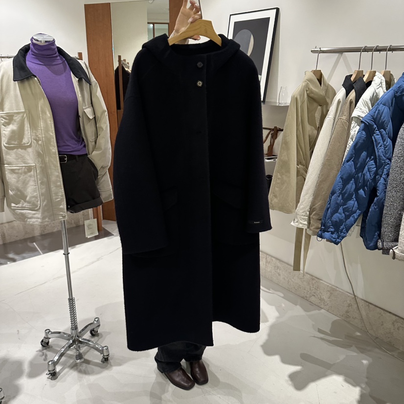 ANDMORE BUTTON東大門代購女士新款熱賣人氣中長款大衣手工ANDMORE BUTTON中長款大衣圖色2