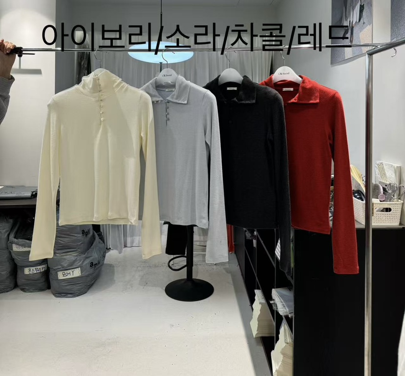 OLI SEOUL東大門實拍女士新款熱賣真品時尚推薦休閑長袖T恤OLI SEOUL長袖T恤圖色3左三色