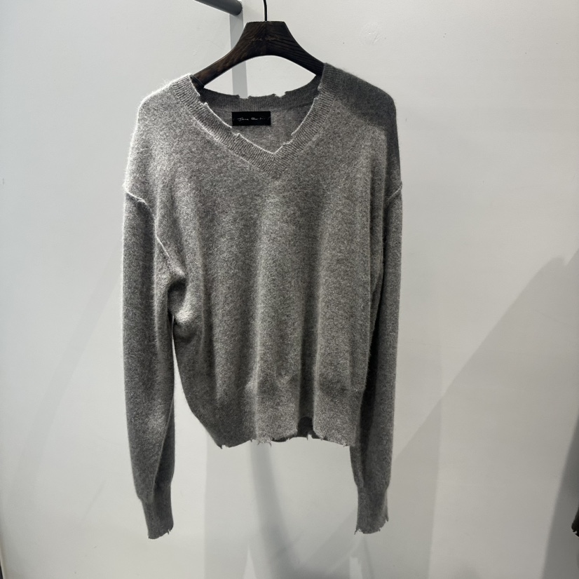 JANE BIRKIN韓國代購女裝新款時尚真品熱賣休閑針織衫狐貍JANE BIRKIN設計師品牌針織衫圖色2淺灰色