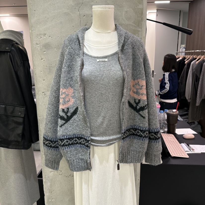 URBANSTORY/REMAKING東大門實拍女士新款推薦熱賣毛衣拉鏈Remaking/URBANSTORY毛衣圖色2