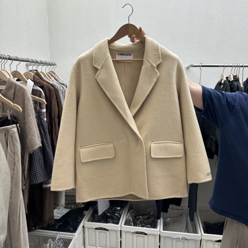 HUMMING BIRD東大門代購女士新品休閑時尚人氣短款大衣雙層HUMMING BIRD短款大衣圖色1