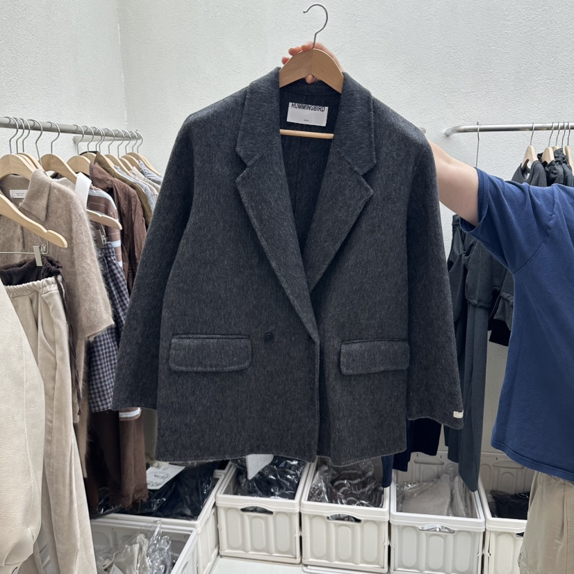HUMMING BIRD東大門代購女士新品休閑時尚人氣短款大衣雙層HUMMING BIRD短款大衣圖色2