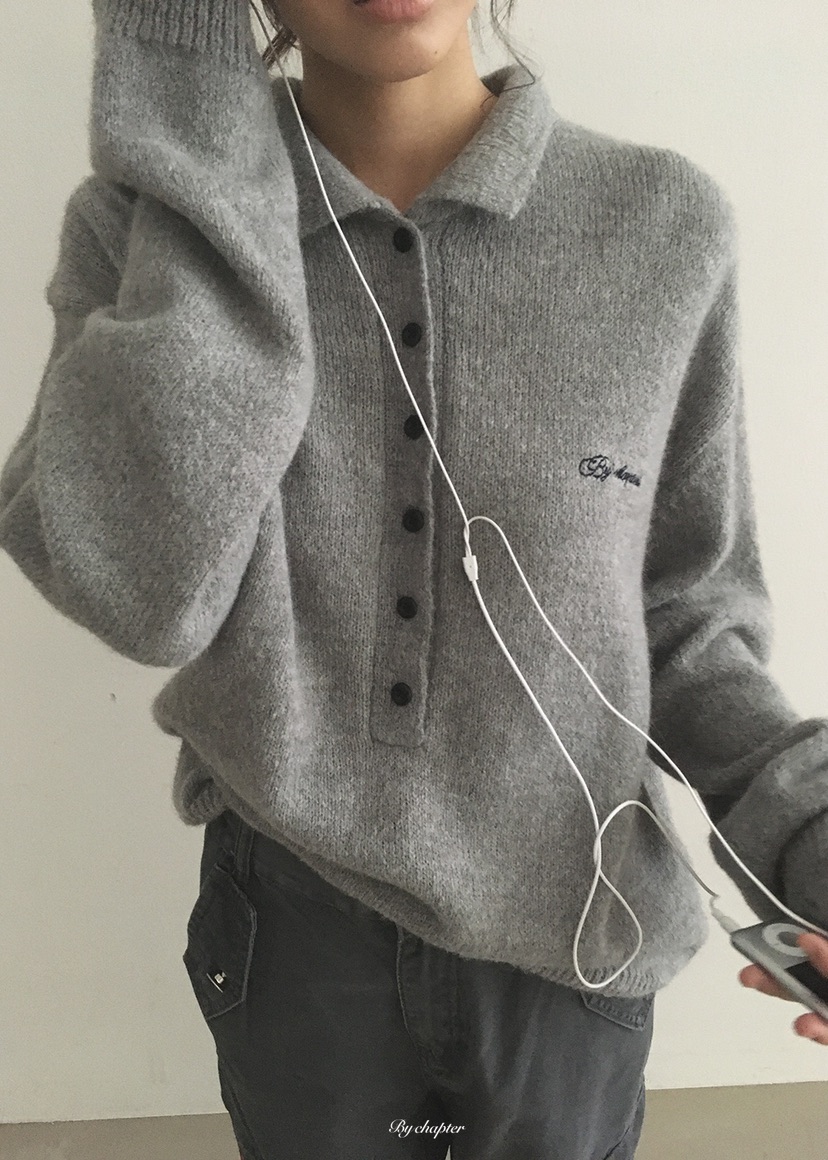 BY CHAPTER韓國代購女士新款人氣熱賣針織衫不含內搭刺繡BY Chapter針織衫
