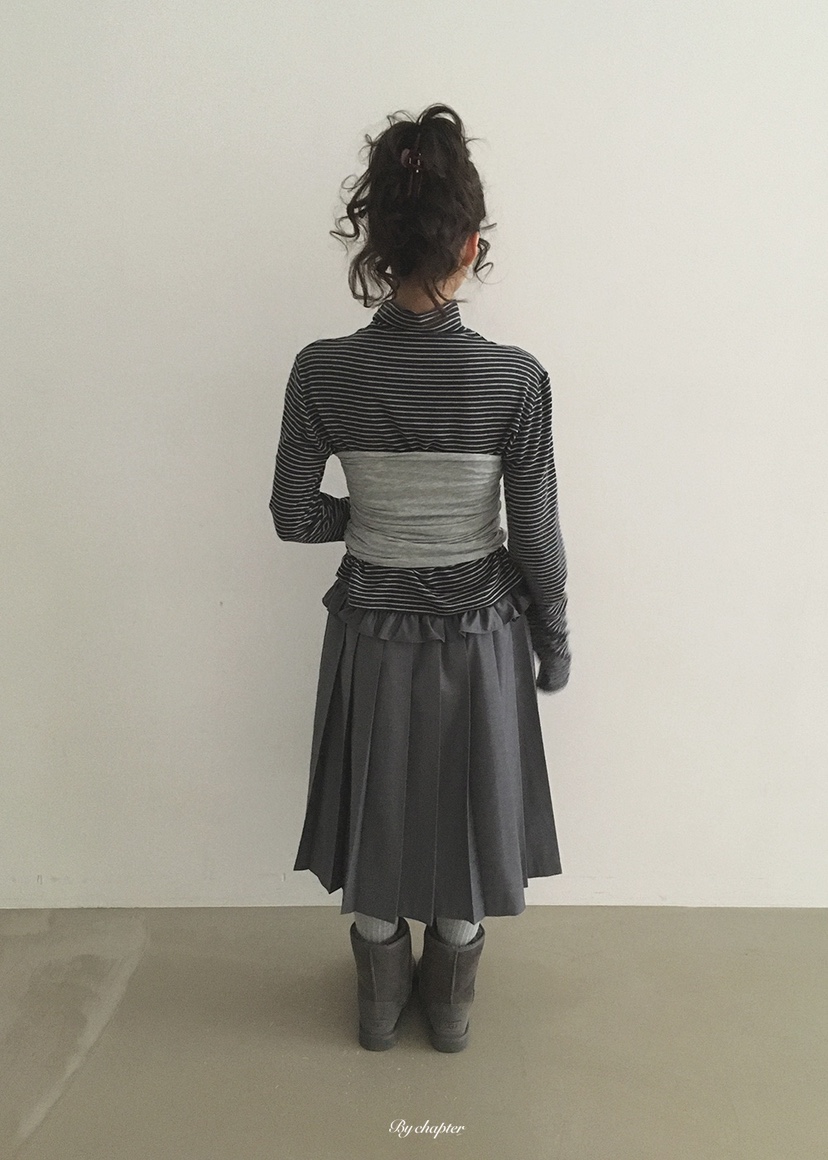 BY CHAPTER韓國代購女士新款真品熱賣推薦人氣套裝高領褶皺BY Chapter套裝