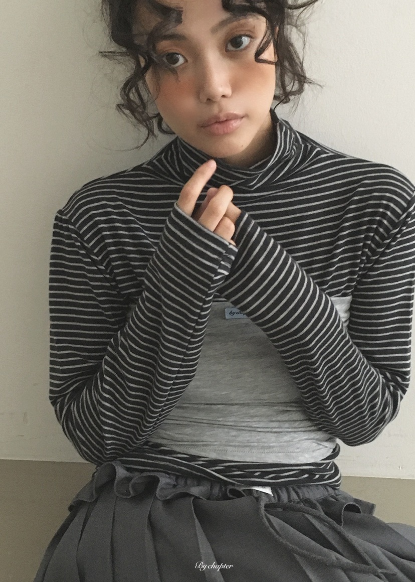 BY CHAPTER韓國代購女士新款真品熱賣推薦人氣套裝高領褶皺BY Chapter套裝
