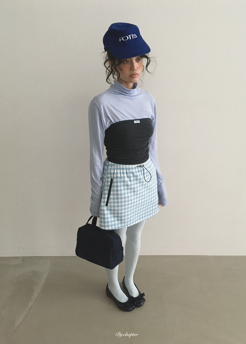 BY CHAPTER韓國代購女士新款真品熱賣推薦人氣套裝高領褶皺BY Chapter套裝