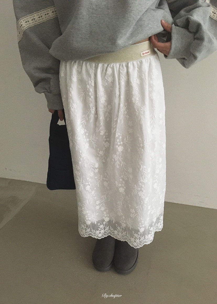 BY CHAPTER東大門代購女士新品真品休閑推薦熱賣長裙蕾絲BY Chapter長裙圖色1