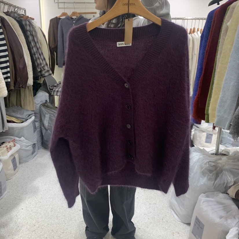 OASISSEOUL東大門實拍女裝新品真品時尚人氣開衫羊絨開衫OASISSEOUL開衫圖色2