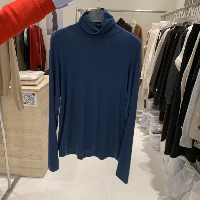 JANIE韓國代購女士新品人氣時尚熱賣休閑真品長袖T恤天絲JANIE長袖T恤圖色4藍