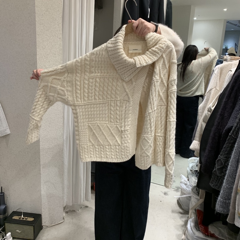 SSENIQUE東大門實拍女士新品熱賣真品時尚毛衣麻花針織開衫SSENIQUE毛衣圖色1