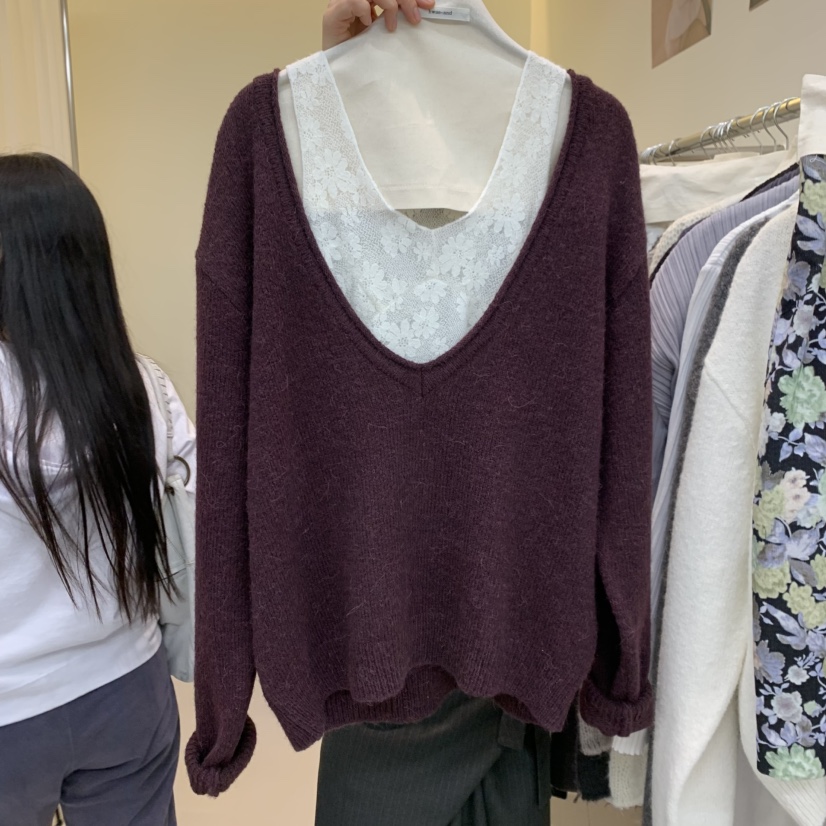 HWAE AND東大門實拍女裝新品人氣針織衫不含內搭和圍巾羊毛針織HWAE AND針織衫圖色2