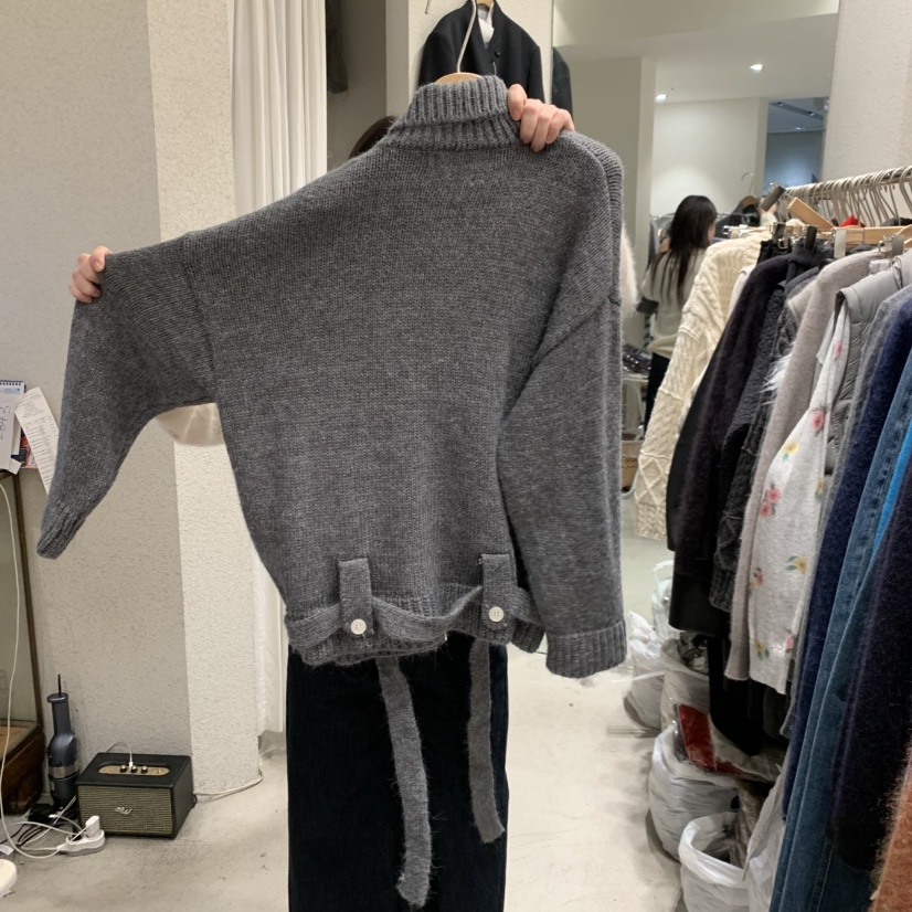 SSENIQUE韓國直郵女裝新品休閑時尚真品熱賣毛衣含腰帶開衫SSENIQUE毛衣