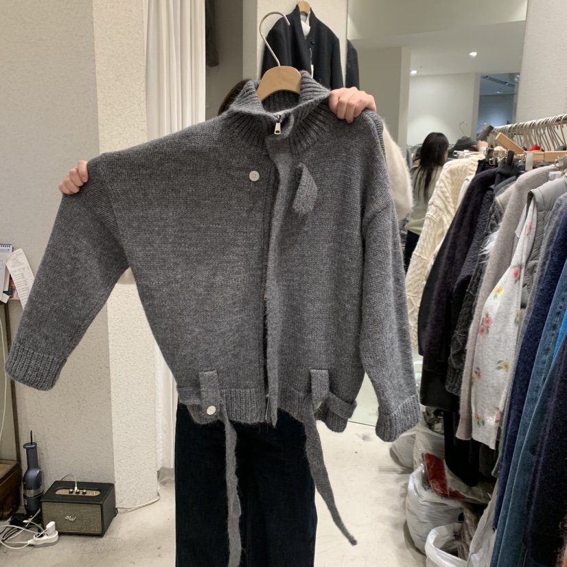 SSENIQUE韓國直郵女裝新品休閑時尚真品熱賣毛衣含腰帶開衫SSENIQUE毛衣圖色1