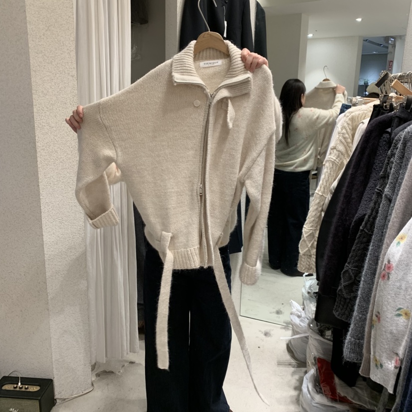 SSENIQUE韓國直郵女裝新品休閑時尚真品熱賣毛衣含腰帶開衫SSENIQUE毛衣圖色3