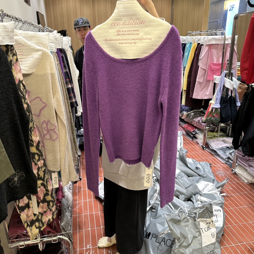 EEE東大門實拍女裝新款真品時尚推薦休閑人氣針織衫不含內搭EEE針織衫圖色2