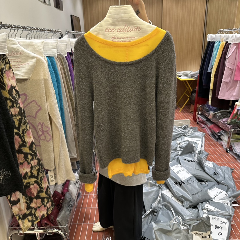EEE東大門實拍女裝新款真品時尚推薦休閑人氣針織衫不含內搭EEE針織衫圖色3