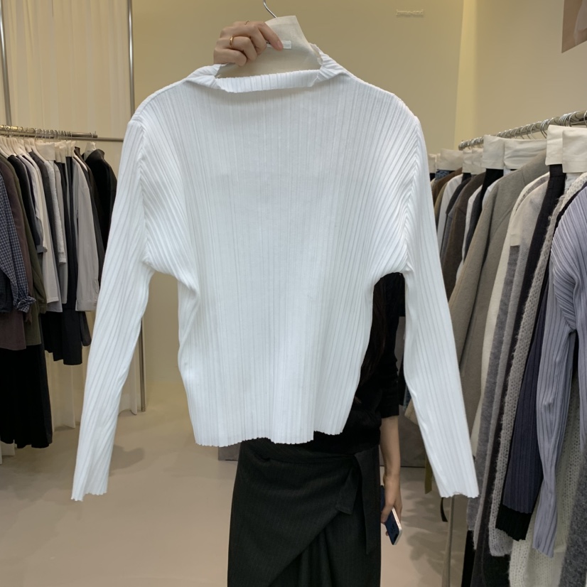 HWAE AND東大門代購女士新品熱賣時尚推薦長袖T恤柔軟褶皺HWAE AND長袖T恤圖色1