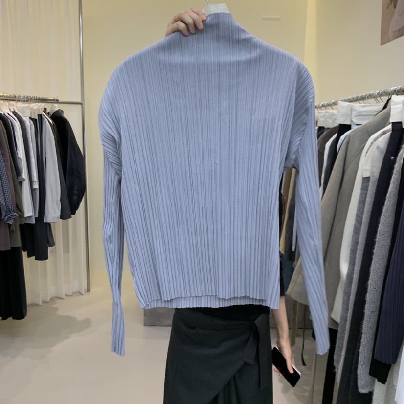 HWAE AND東大門代購女士新品熱賣時尚推薦長袖T恤柔軟褶皺HWAE AND長袖T恤圖色2