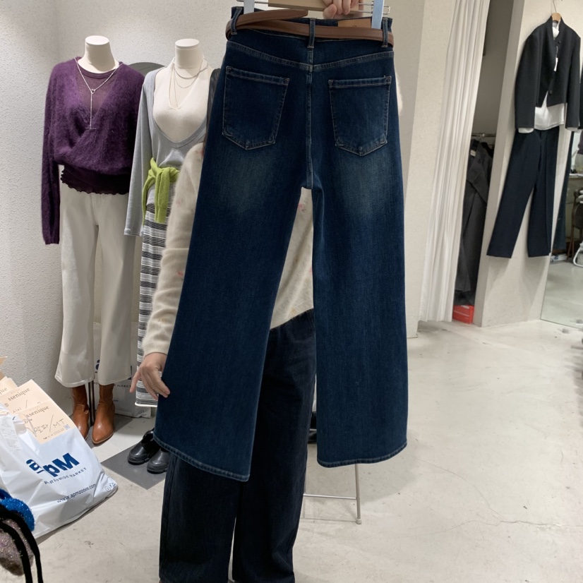 SSENIQUE東大門實拍女士新款真品休閑牛仔褲不含腰帶加絨SSENIQUE牛仔褲
