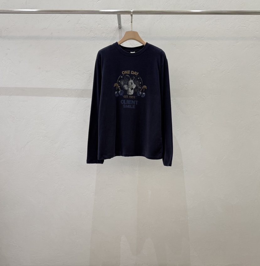 ABLERING東大門實拍女裝新品人氣真品推薦熱賣休閑長袖T恤ABLE STANDARD/ABLERING長袖T恤圖色2藏藍色