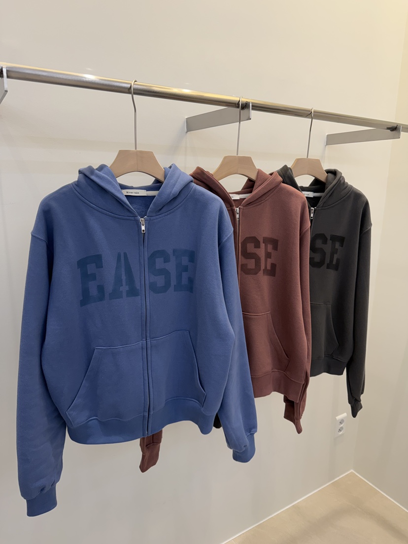RIVER RAIN韓國直郵26秋季休閑連帽拉鏈衛衣 日常百搭字母印花RIVER RAIN衛衣