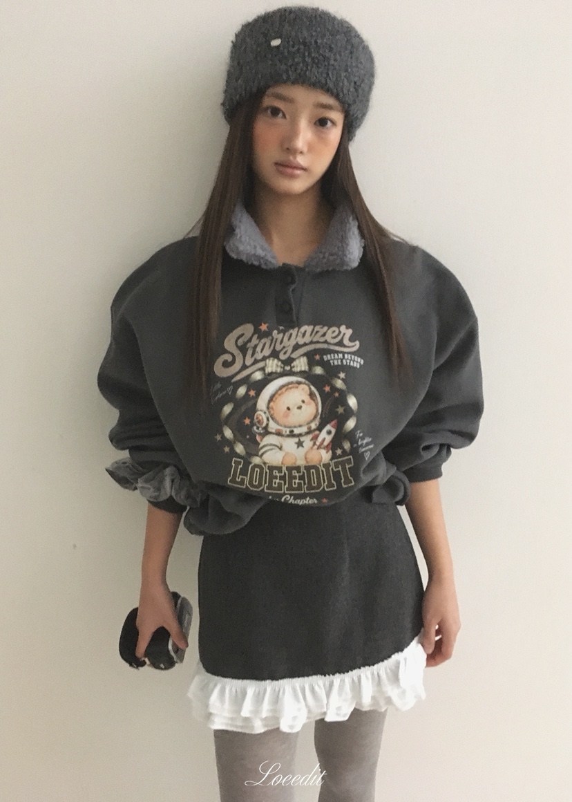 LOEEDIT東大門直郵女裝新款時尚推薦熱賣人氣休閑衛衣加絨LOEEDIT衛衣圖色1