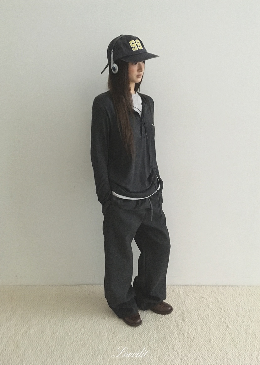 LOEEDIT韓國直郵女士新款人氣休閑熱賣時尚推薦休閑褲層疊LOEEDIT休閑褲