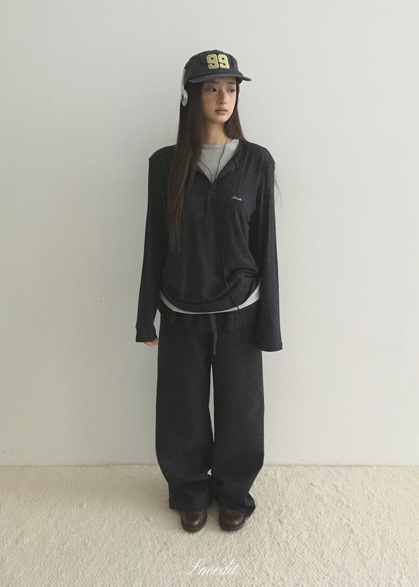 LOEEDIT韓國直郵女士新款人氣休閑熱賣時尚推薦休閑褲層疊LOEEDIT休閑褲